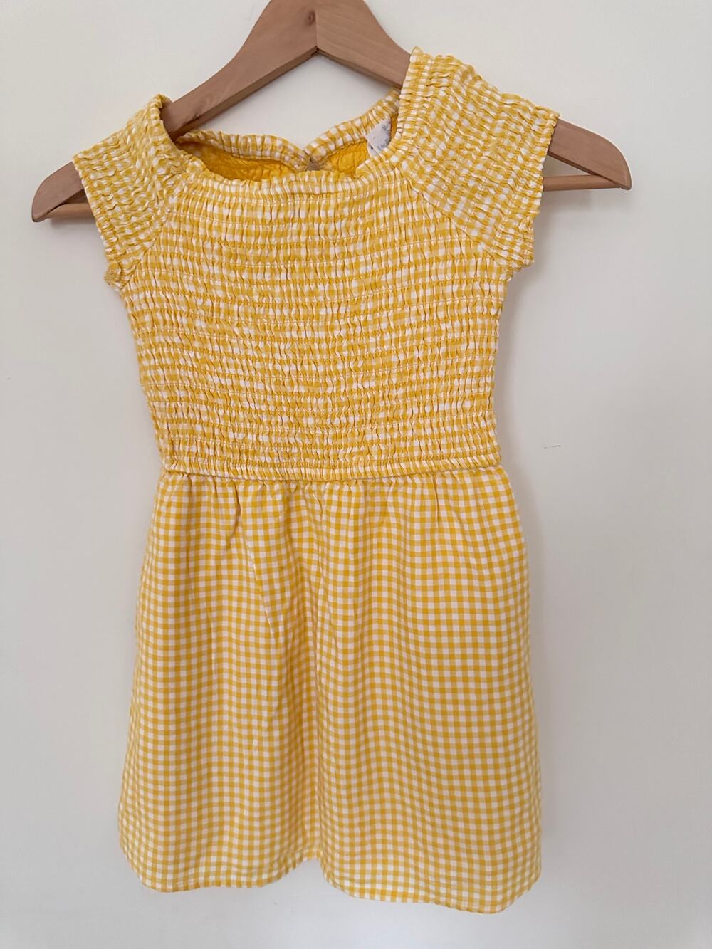 Abercrombie Kids Yellow White  Vichy Check Dress Size 5/6  Excellent condition